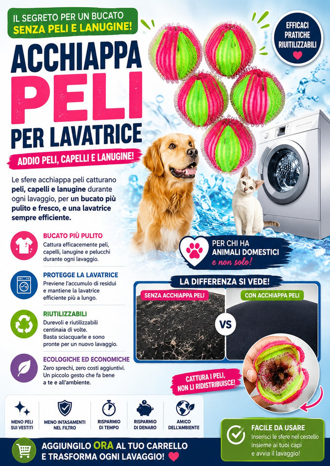 Acchiappa peli per lavatrice
